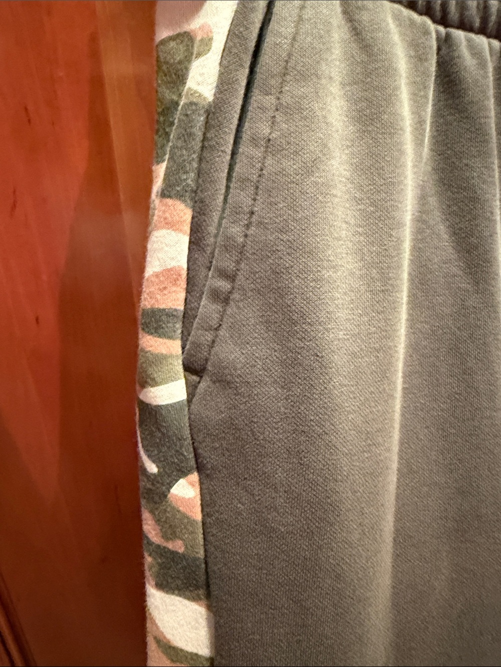 Puma Olive Green Joggers with Camouflage Side Panels - Picture 5 of 7